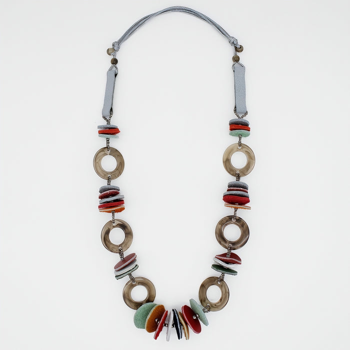 Leather Luxe Spectrum Necklace - Sylca Designs - Chunky Jewelry