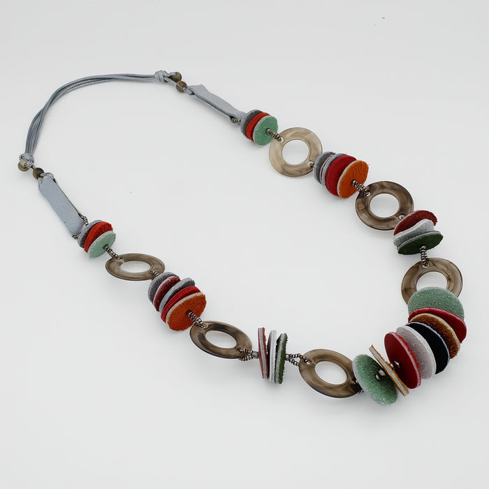 Leather Luxe Spectrum Necklace - Sylca Designs - Chunky Jewelry