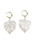 Leaves Shaped Shell with Pearls Chunky Earrings LE038 - FARRA