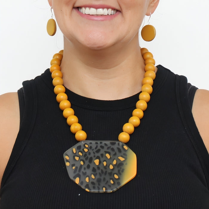 Leopard Spot Pendant Statement Necklace