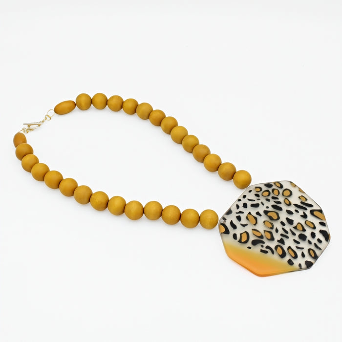 Leopard Spot Pendant Statement Necklace