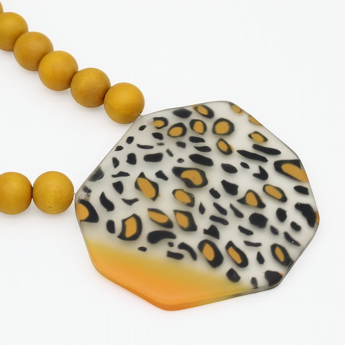 Leopard Spot Pendant Statement Necklace