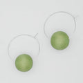 Light Green Ball Hoop Dangle Earring - Sylca Designs - Chunky Jewelry