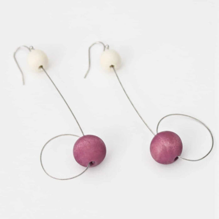 Lilac & Ivory Carlota Earrings - Sylca Designs - Chunky Jewelry