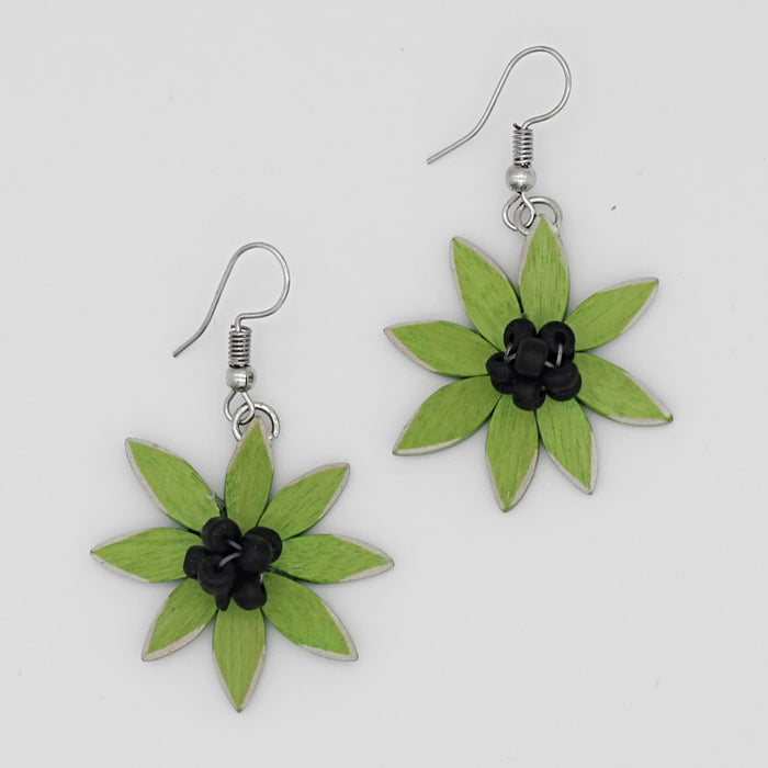 Lime Amaya Flower Earrings - Sylca Designs - Chunky Jewelry