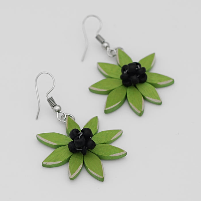 Lime Amaya Flower Earrings - Sylca Designs - Chunky Jewelry
