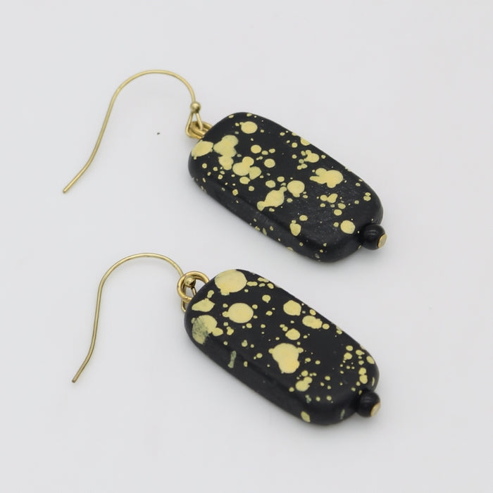 Lime and Black Monroe Dangle Earrings