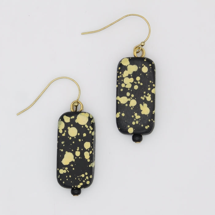 Lime and Black Monroe Dangle Earrings