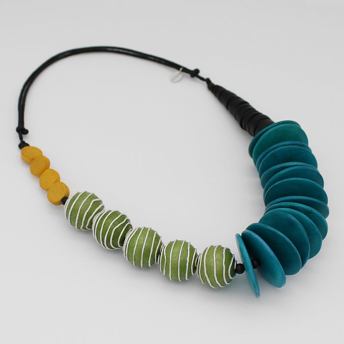 Lime and Turquoise Chunky Nylah Necklace - Sylca Designs - Chunky Jewelry