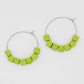 Lime Cubist Hoop Earring - Sylca Designs - Chunky Jewelry