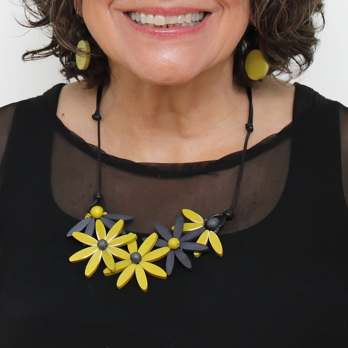 Lime Garland Nectar Statement Necklace - Sylca Designs - Chunky Jewelry