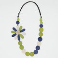 Lime Green Dahlia Statement Necklace - Sylca Designs - Chunky Jewelry