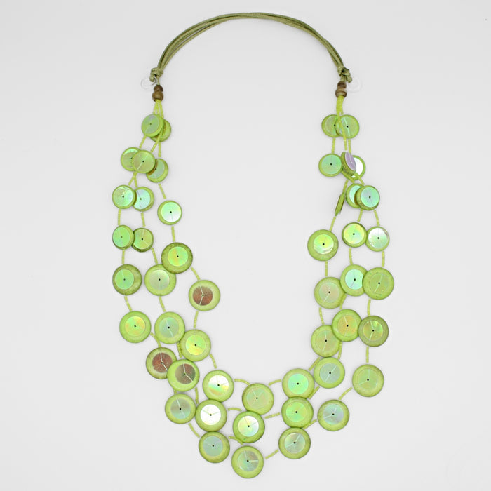 Lime Iridescent Arabella Necklace - Sylca Designs - Chunky Jewelry