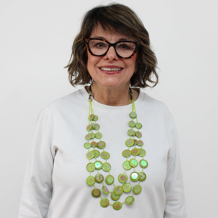 Lime Iridescent Arabella Necklace - Sylca Designs - Chunky Jewelry