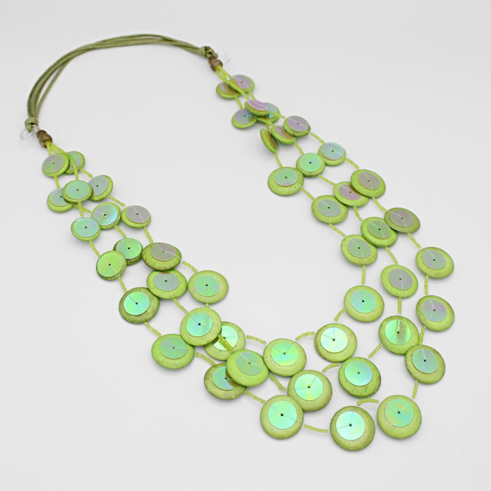 Lime Iridescent Arabella Necklace - Sylca Designs - Chunky Jewelry