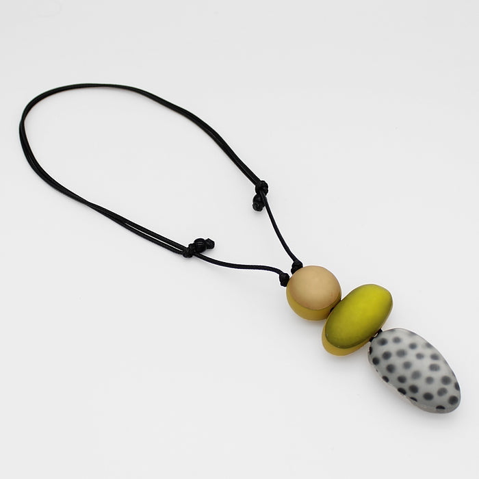 Lime Midori Polka Dot Statement Pendant - Sylca Designs - Chunky Jewelry