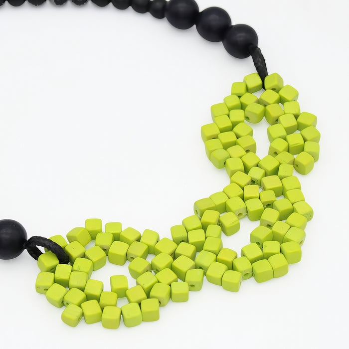 Lime Mosaic Statement Necklace