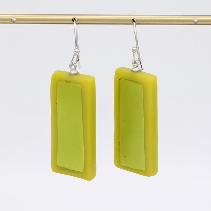 Lime Sloan Rectangular Earrings - Sylca Designs - Chunky Jewelry