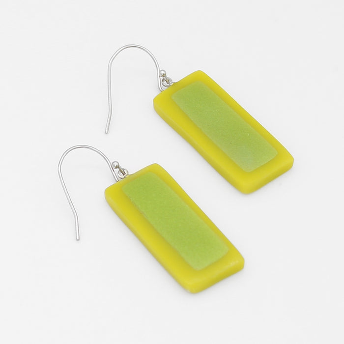 Lime Sloan Rectangular Earrings - Sylca Designs - Chunky Jewelry