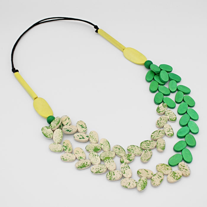 Lime Speckled Bead Necklace - Sylca Designs - Chunky Jewelry