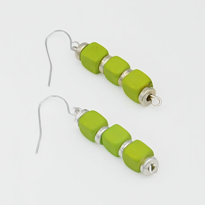Lime Zuba Cube Earring - Sylca Designs - Chunky Jewelry