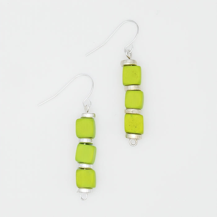Lime Zuba Cube Earring - Sylca Designs - Chunky Jewelry