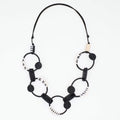 Luisa Black Leather Link Necklace