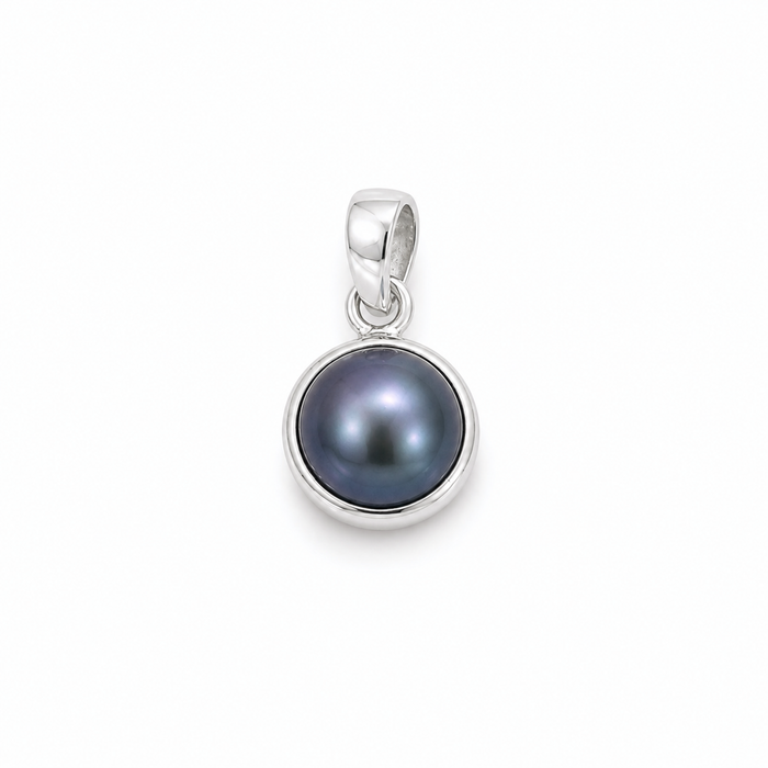 Mabe Blue Pearl Pendant 10mm sterling silver with blue freshwater pearl by Lush Designs Jewellery Australia