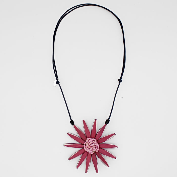 Magenta Amaya Flower Statement Necklace - Sylca Designs - Chunky Jewelry
