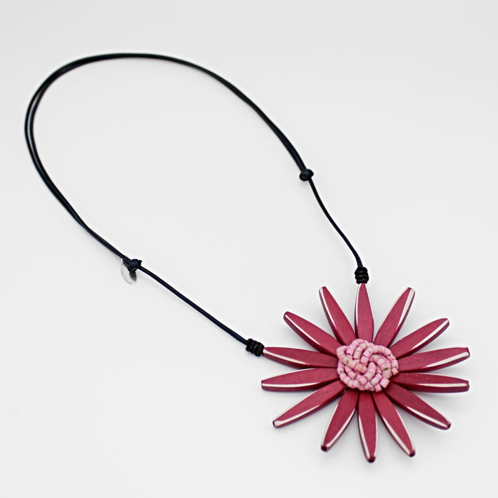 Magenta Amaya Flower Statement Necklace - Sylca Designs - Chunky Jewelry