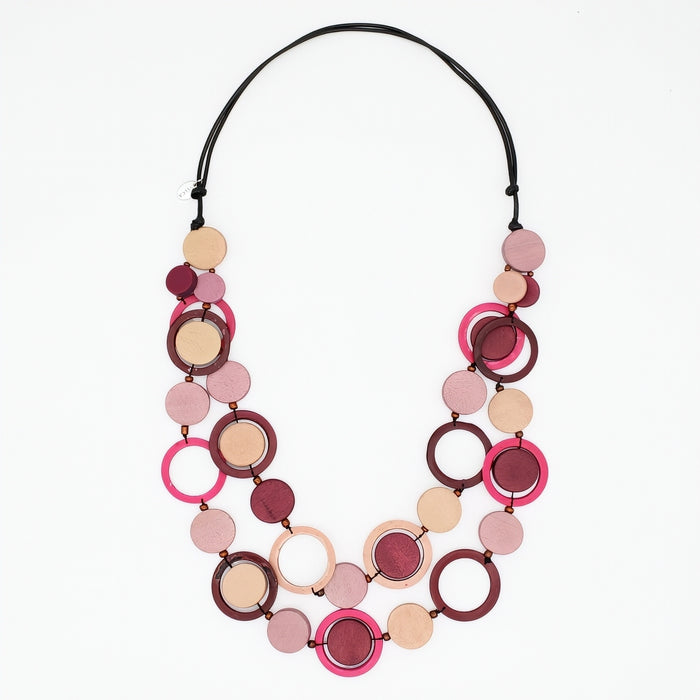 Magenta Circle Cut-Out Necklace