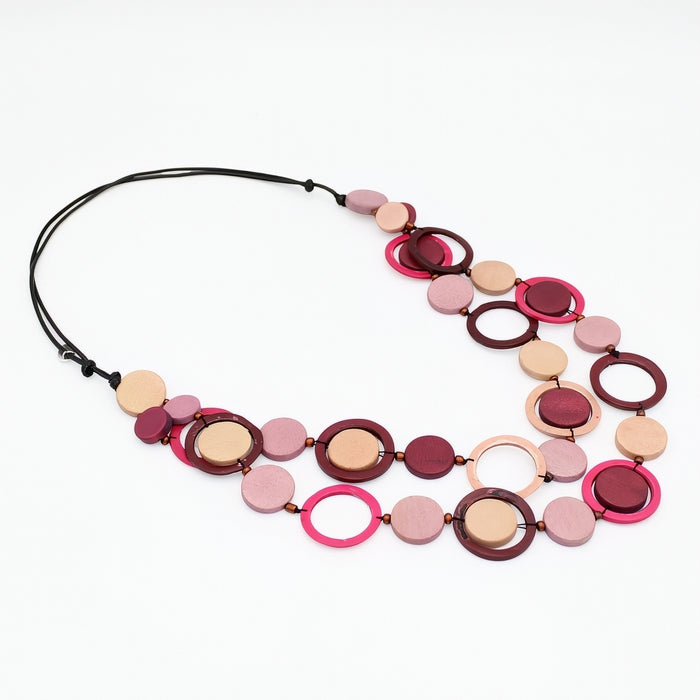 Magenta Circle Cut-Out Necklace
