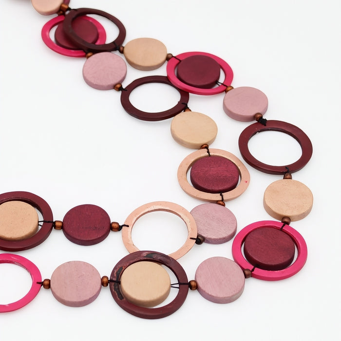 Magenta Circle Cut-Out Necklace