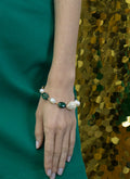 Malachite & Baroque Pearls With Edison Pearls Bracelet CB014 - FARRA