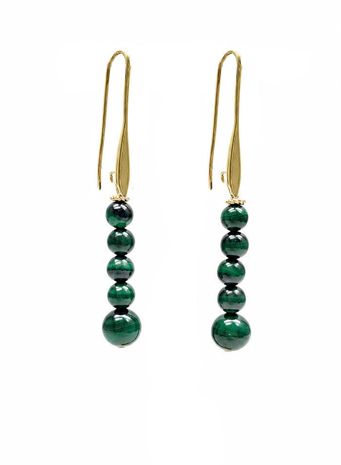Malachite Beaded Threader Earrings SE016