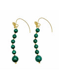 Malachite Drops with Butterfly Hook Earrings LE030 - FARRA