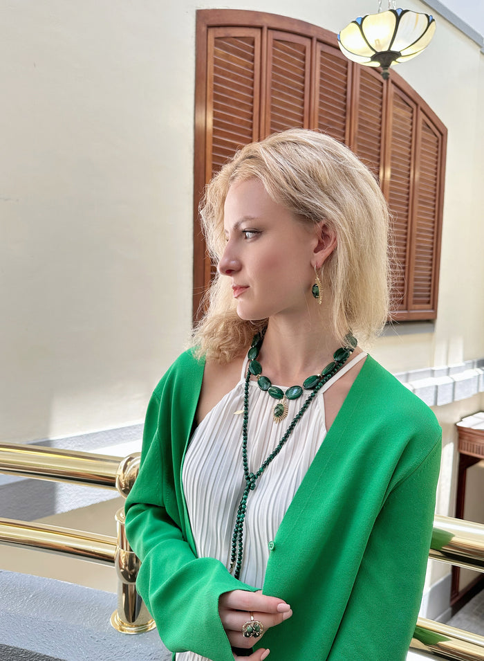 Malachite Open Ended Versatile Necklace KN031 - FARRA