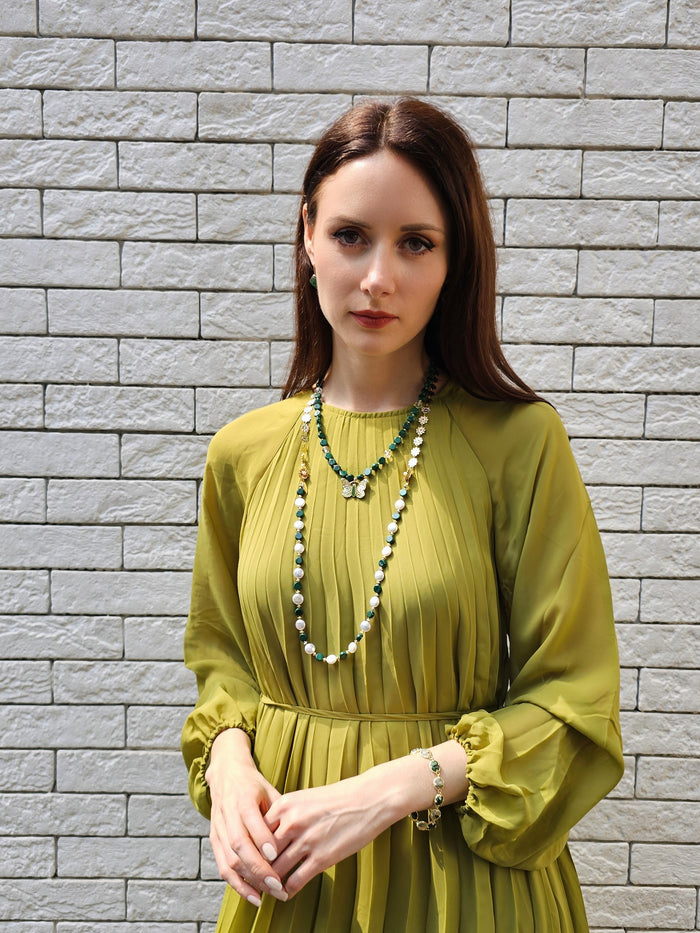 Malachite With Butterfly Pendant Necklace PN063