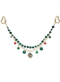 Malachite With Cat Paw Double Layers Bag Charm