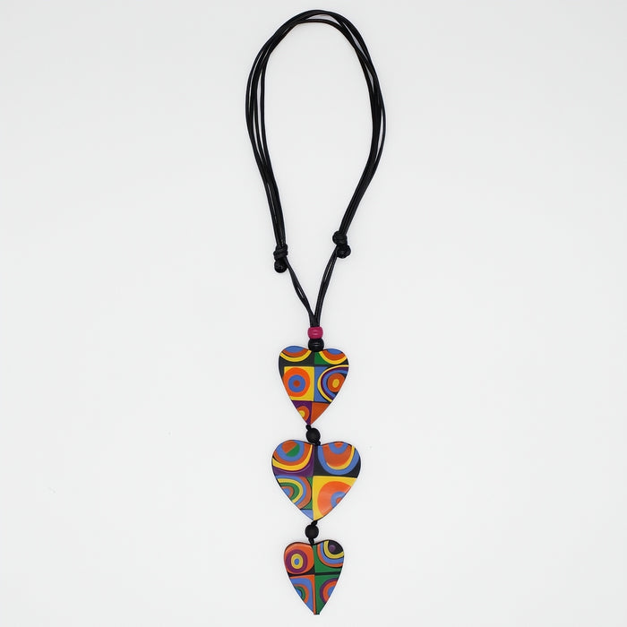 Mariee Multi Color Circles Heart Pendant - Sylca Designs - Chunky Jewelry