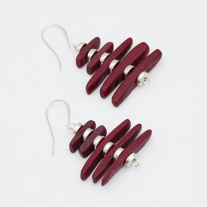 Maroon Simply Stacked Earrings
