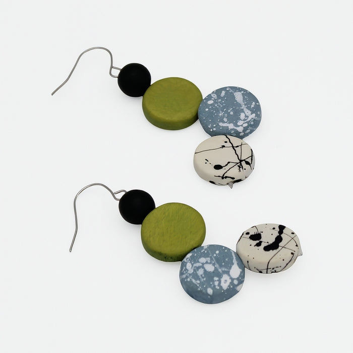 Meadow Mosaic Wooden Earring