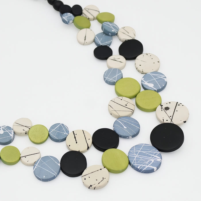 Meadow Mosaic Wooden Statement Necklace