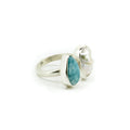 Medium Larimar Baroque Ring featuring a genuine Larimar gemstone and baroque freshwater pearl set in sterling silver.
