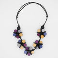 Merlot Cascading Blooms Necklace - Sylca Designs - Chunky Jewelry