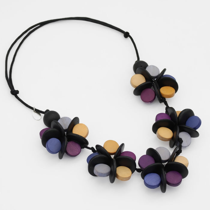 Merlot Cascading Blooms Necklace - Sylca Designs - Chunky Jewelry