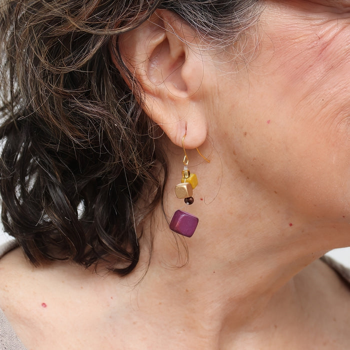 Merlot Lia Drop Earrings - Sylca Designs - Chunky Jewelry