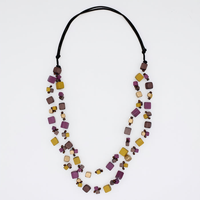 Merlot Lia Floating Bead Necklace - Sylca Designs - Chunky Jewelry