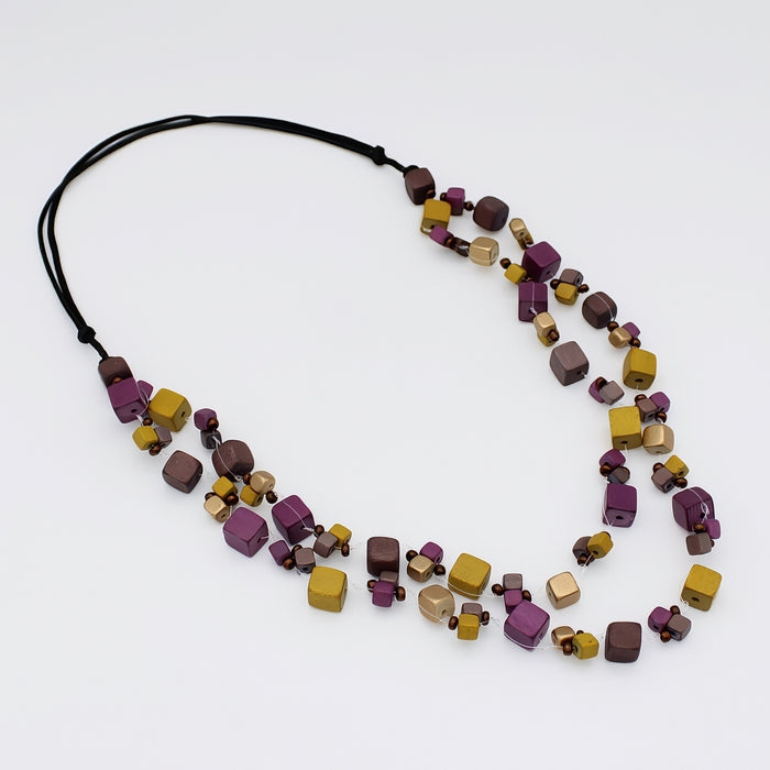 Merlot Lia Floating Bead Necklace - Sylca Designs - Chunky Jewelry