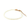 Mermaids Treasure Pearl Bracelet Rose Gold featuring genuine freshwater rice pearls accented with rose gold vermeil findings and an adjustable chain. A delicate coastal-inspired bracelet designed for effortless everyday elegance.